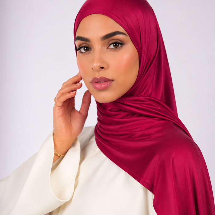 Bordeaux Hijab Jersey premuim